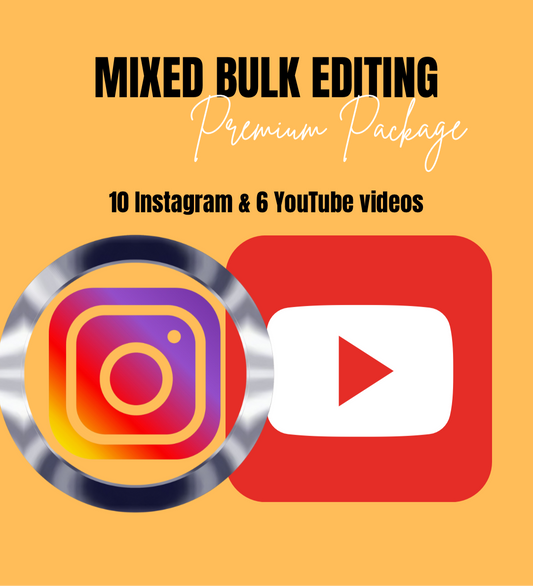 Mixed Premium Package (10 Instagram & 6 YouTube Videos Editing Package)