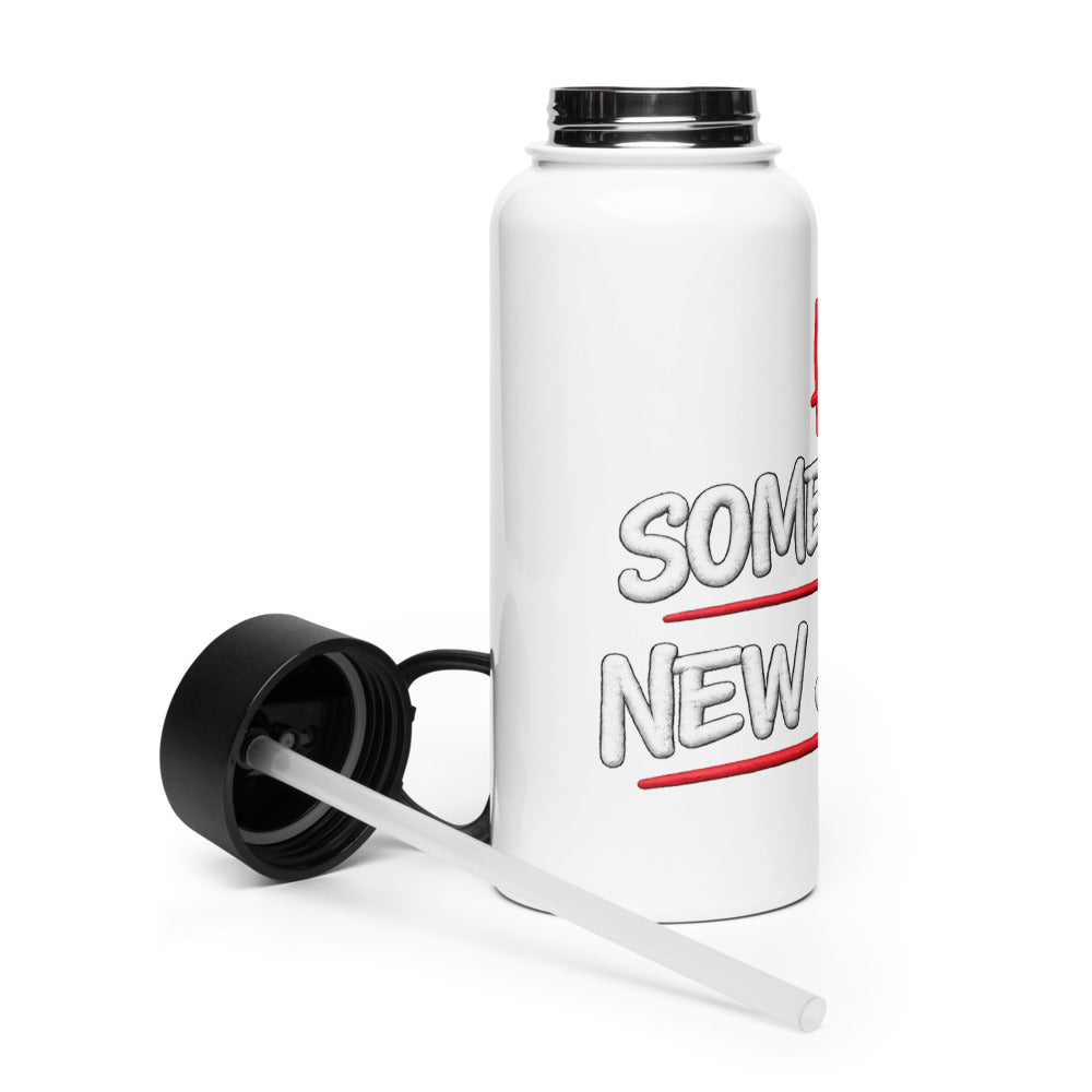 Stainless Steel Water Bottle With A Straw Lid