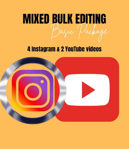 Mixed Basic Package (4 Instagram & 2 YouTube Videos Editing Package)